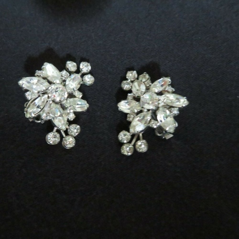 Vintage Rhinestone  Pair of Earrings -SIGNED WEISS